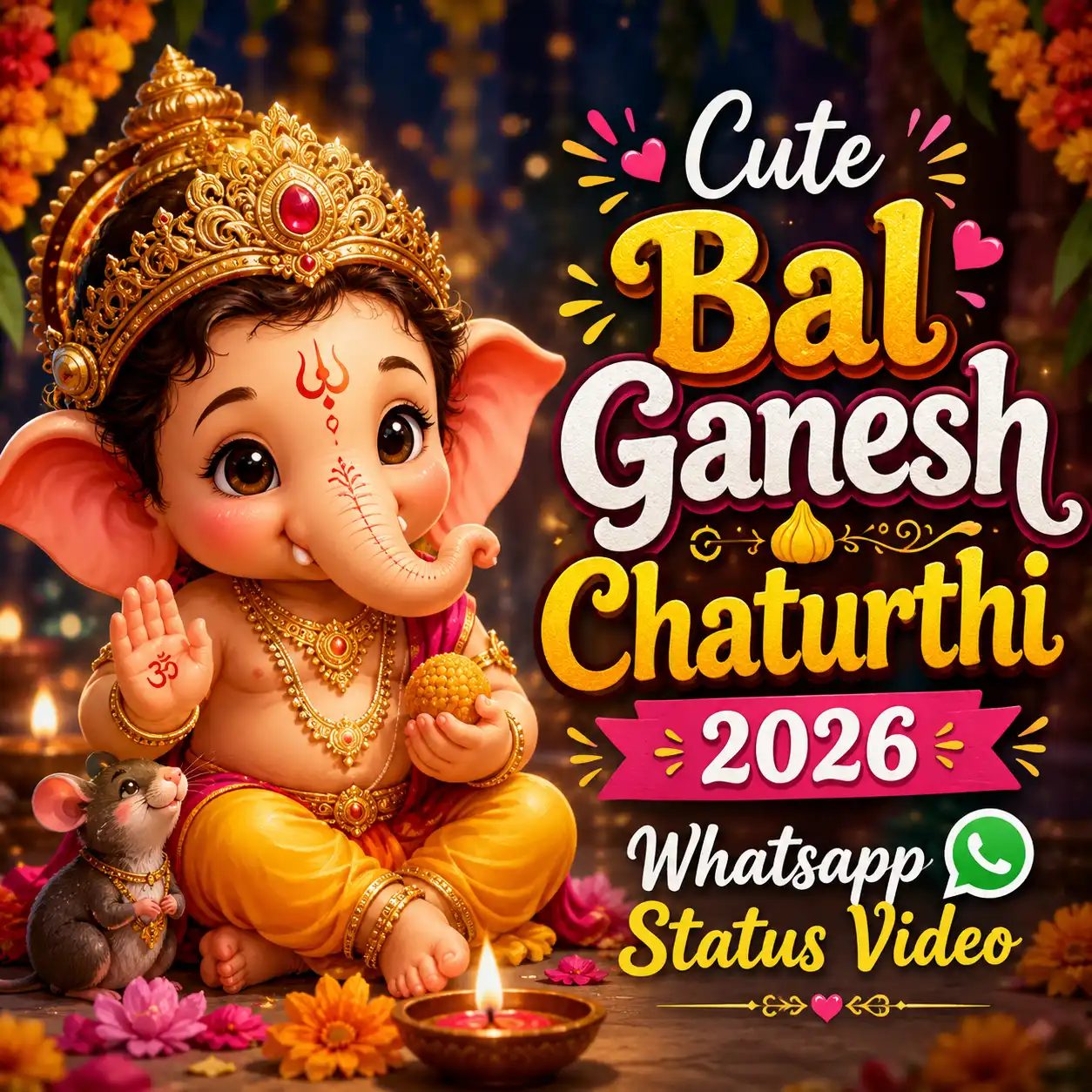 Cute Bal Ganesh Chaturthi 2026 Whatsapp Status Video