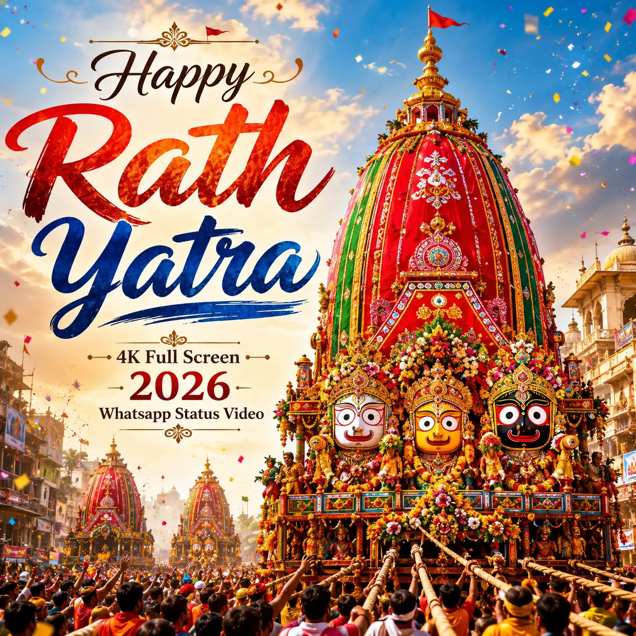 Happy Rath Yatra 4K Full Screen 2026 Whatsapp Status Video