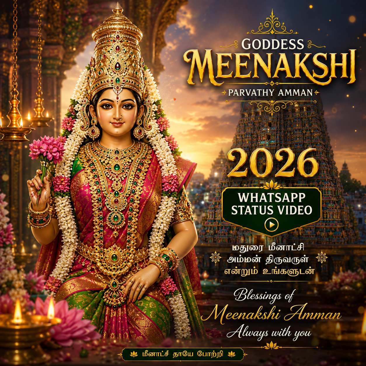 Goddess Meenakshi 2026 Whatsapp Status Video
