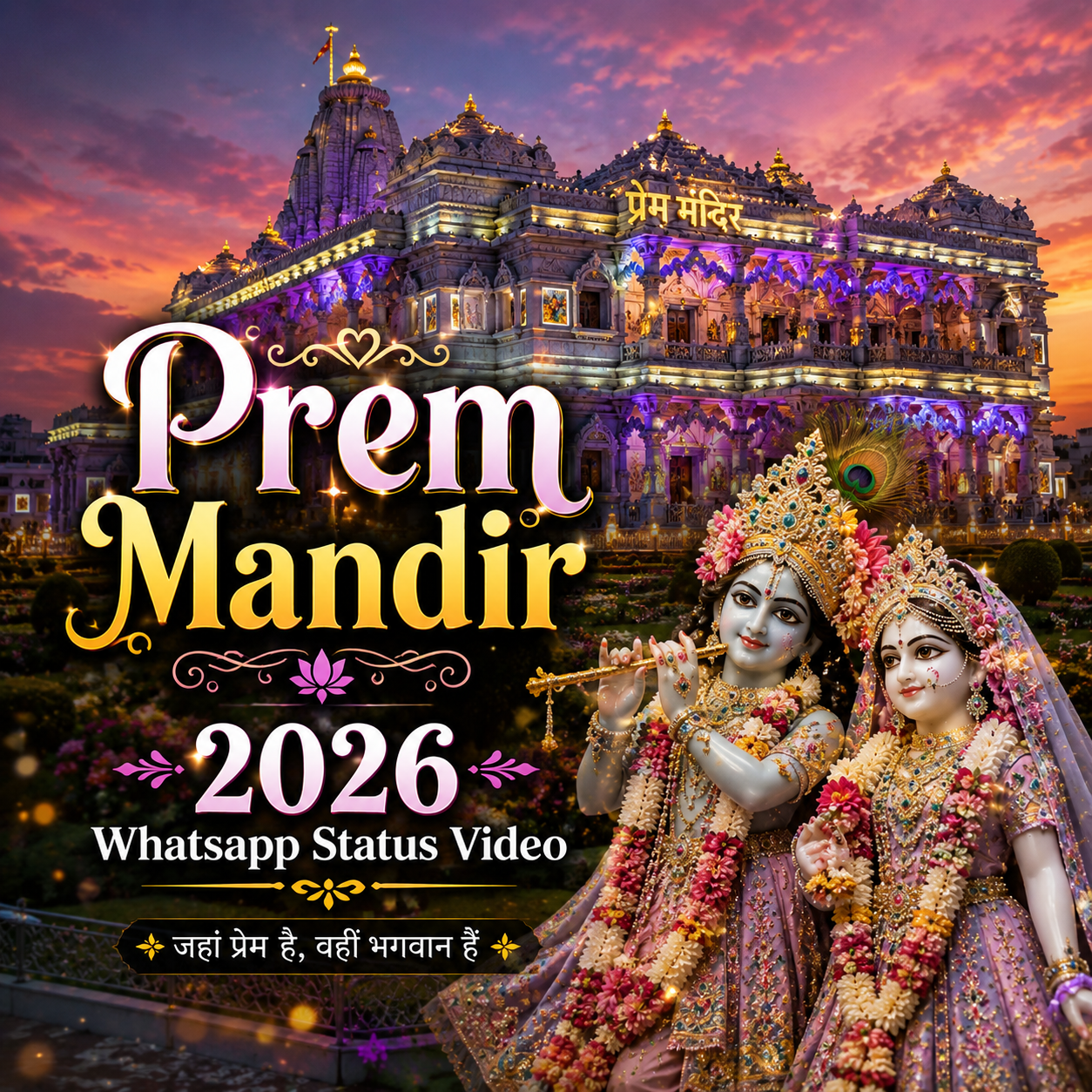 Prem Mandir 2026 Whatsapp Status Video